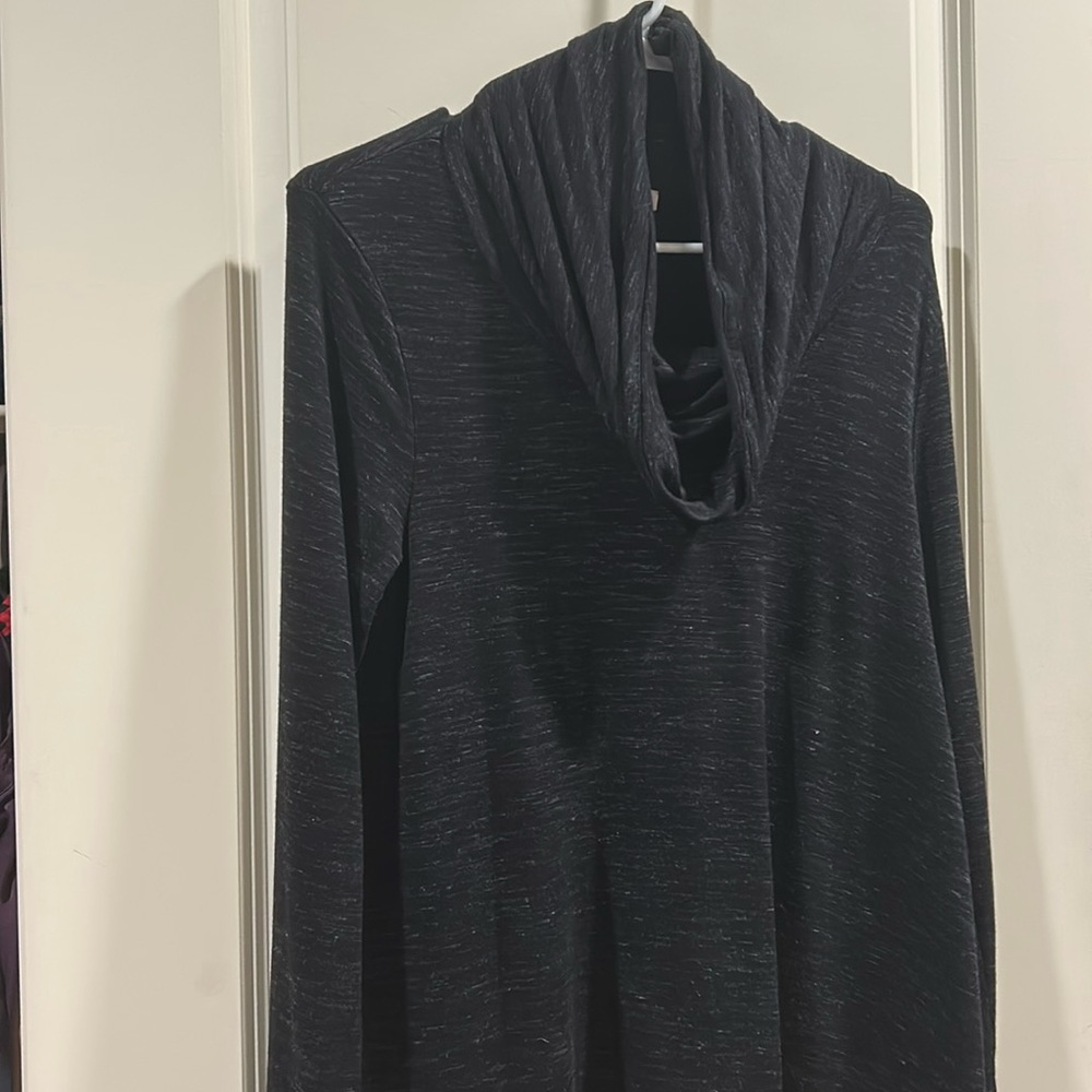Elaine Rose Cowl Neck Tunic Top/mini dress Long sleeves rayon blend stretchy M
